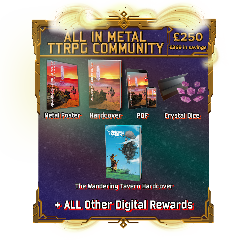 (6) ALL-IN METAL TTRPG Community Tier - Option 1 - The Wandering Tavern